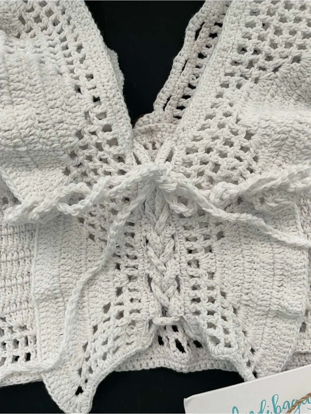 Rare Andi Bangus Handmade White Crochet Bikini Set - summer stunner !